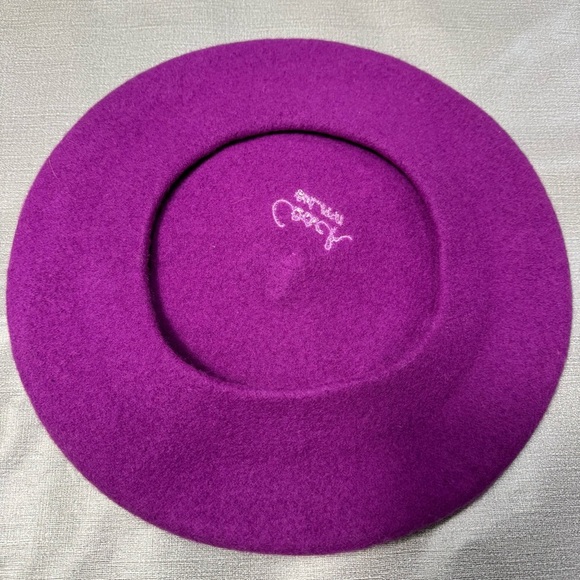 NWT New Coach 100% Lambs Wool Amethyst Purple Beret Size M/L